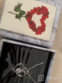 img 7 attached to Stunning Heart Necklaces for Women: Love Pendant Necklace in Silver, 14K White Gold Plated, adorned with Diamonds! Perfect Christmas Gift in a Luxury Gift Box
