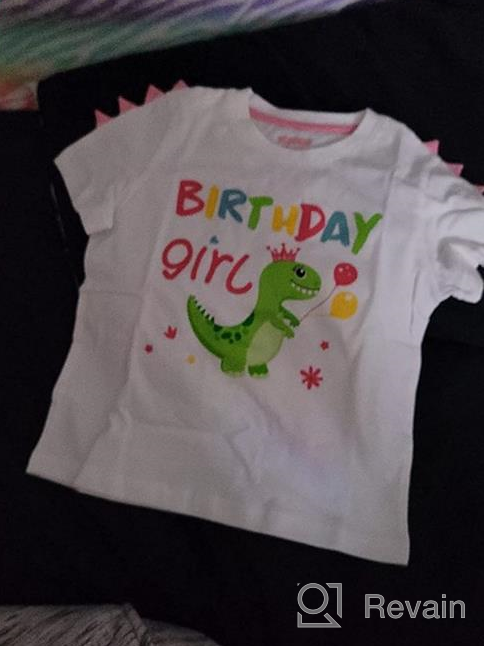 img 1 attached to 🦖 Dinosaur Birthday T Shirt Custom Printed Girls' Apparel review by Wendy Savold