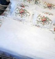 img 1 attached to Full Size 4-Pieces FADFAY Farmhouse Bedding Vintage Rose Floral Duvet Cover, White Lace & Ruffle Style 100% Cotton Exquisite Craft Elegant Shabby review by Trina Taylor