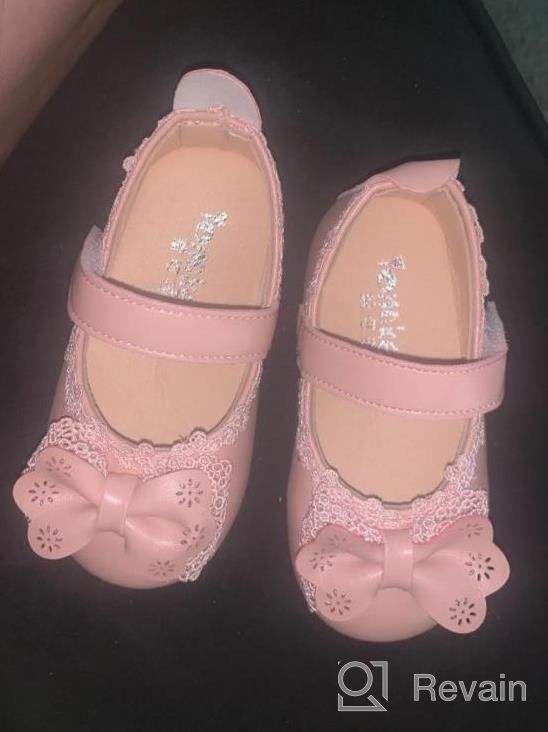 img 1 attached to Girls Vintage Mary Jane Ballet Flats With Pearls And Flowers, For Weddings And Parties - Toddler Princess Shoes With Bowknot review by Robin Henderson