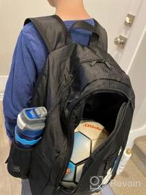 img 5 attached to Сумка-рюкзак для футбольного мяча для баскетбола, волейбола с кроссовками и отделением для мяча, рукавом для ноутбука для путешествий, школьной команды