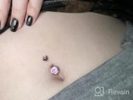 img 1 attached to Sparkle And Shine With GAGABODY'S G23 Titanium Belly Button Piercing Ring- 14G, 3/8 Inch With Double Prong-Set Gems! review by Nikki Kelley