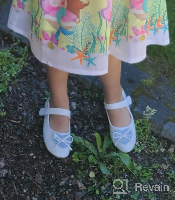 img 1 attached to 🌸 ADAMUMU Mary Jane Dress Shoes for Girls - Princess Flats with Bowknot Flower and Elastic Band - Perfect for Party, Wedding, Dress Up review by Mike Kies