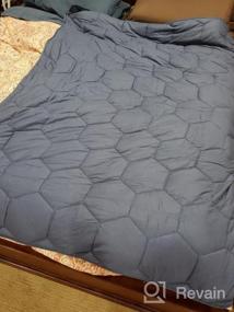 img 5 attached to YEMYHOM 100% дышащее утяжеленное одеяло со съемным хлопковым пододеяльником для легко чистящихся тяжелых одеял для взрослых и детей 15 фунтов 48 ''X72'' камень двойного размера