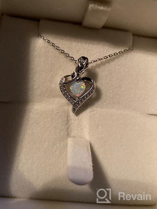 img 1 attached to 🌹 Sterling Silver Birthstone Necklaces for Women - Fine Jewelry Christmas Gifts with Genuine or Created Gemstone Rose Flower Heart Pendant. Perfect Anniversary, Birthday Gifts for Girls, Wife, Her, Mom, Grandma review by Athena Harris