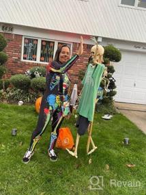 img 6 attached to Привлекайте внимание на Хэллоуин суровым костюмом футболкой смешного скелета от Idgreatim для женщин.