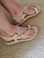 img 1 attached to Shine In Style With Katliu'S Comfortable Bohemian Rhinestone Flat Sandals For Women review by Florencia Fernandez
