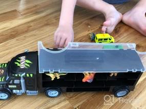 img 6 attached to Приготовьтесь к приключениям с набором из 25 игрушек-грузовиков с динозаврами Gifts2U - идеально подходит для мальчиков 3-8 лет!