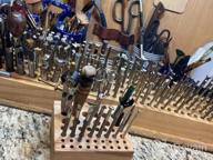 img 1 attached to Leather Craft Tool Holder - 76 Styles, Professional Wooden Organizer For Leatherworking Tools, Crafting Storage Box, Stand And Holder For Leatherwork Supplies review by Adrienne Holmes