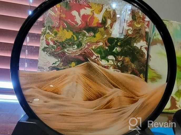 img 1 attached to Large 7 Inch Blue Muyan Moving Sand Art Picture 3D Deep Sea Sandscapes In Motion Glass Desktop Art Toys For Adults And Kids review by Jaime Ferguson