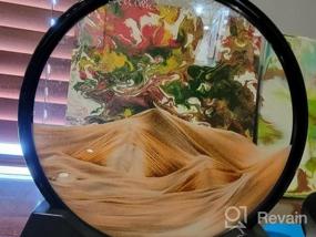 img 6 attached to Большой 7-дюймовый синий Muyan Moving Sand Art Picture 3D Deep Sea Sandscapes In Motion Glass Настольные художественные игрушки для взрослых и детей