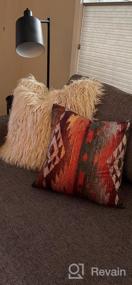 img 8 attached to Emvency Square 20x20 Inches Aztec Navajo Decorative Pillowcase: Tribal Linen Throw Pillow Cover in Orange Red Grey, Perfect for Bedroom Sofa - Hidden Zipper Included