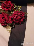 img 1 attached to Stunning Wine Red Corsages For Weddings And Proms: Campsis 2PCS Wedding Wrist Flower Set review by Doug Destruction