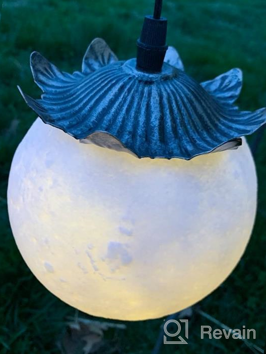 img 1 attached to Solar-Powered 3D Printed Moon Lamp Outdoor Hanging Lantern With Warm White LED Light (5.9 Inches), Waterproof And Durable Decoration For Garden, Patio, Wall, Porch, Lawn, Pathway And More By HUAXU review by Nick Mahoney