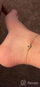 img 7 attached to Charm Your Feet With LOYATA'S 14K Gold Plated Dainty Ankle Bracelet Featuring White Cubic Zirconia Cross, Tassel And Evil Eye Foot Jewelry For Women