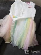 img 1 attached to 🌈 Meiqiduo 2-14T Rainbow Flower Girls Dress with Tulle, 3D Embroidery, Ideal for Princess Party, Birthday, and Formal Occasions review by Curtis Nice