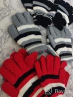 картинка 1 прикреплена к отзыву 🧣 Теплые и стильные: Coobey 6 пар зимних вязаных волшебных перчаток для детей с полосками для мальчиков или девочек. от Paul Ajayi