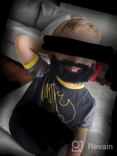 img 1 attached to Kids Fake Mustache Self Adhesive Short Boxed Beard Costume Accessory Black Color review by Kyle Earley