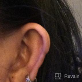 img 7 attached to 👑 Sterling Silver Princess-cut Mini Huggie Hoop Earrings: Ritastephens 3.5x9 Mm
