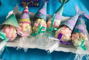 img 8 attached to OurWarm 48Pcs Mermaid Party Favor Boxes с наклейками в виде ракушек, идеально подходящие для детского дня рождения, детского душа и украшений в стиле русалки - высококачественные сумки и принадлежности для угощений