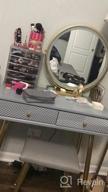 img 1 attached to Get Glamorous: YOURLITE Makeup Vanity Table With Adjustable Lighted Mirror And Cushioned Stool For Small Spaces review by Lori Brock