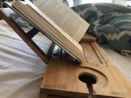 img 1 attached to Distinctive Christmas Gift: Utoplike Bamboo Bathtub Caddy Tray - Adjustable Organizer With Book, Tablet & Wine Glass Holder! review by Teresa Quinney