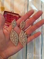 img 1 attached to Sparkling Elegance: Flyonce Women'S Rhinestone Crystal 2 Leaf Chandelier Earrings For Weddings And Special Occasions review by Megan Spencer