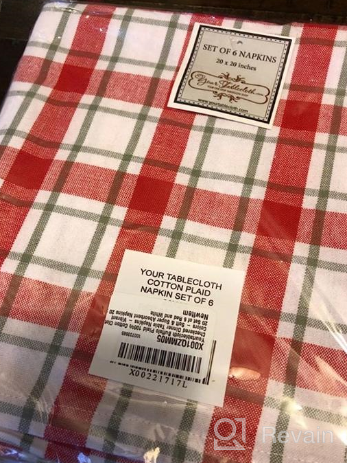 img 1 attached to 100% Cotton Checkered Plaid Tablecloth Napkins – 20 X 20 Set Of 6 Aqua And White - Vibrant Colors, Soft & Absorbent. review by Miguel Escobar