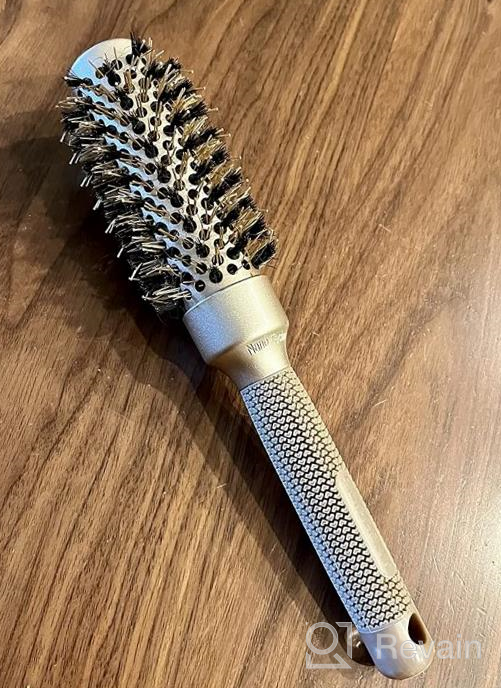 img 1 attached to Round Brush SUPRENT Round Brush With Natural Boar Bristles,Nano Thermic Ceramic Coating & Ionic Roller Hairbrush For Blow Drying, Curling&Straightening, Volume&Shine (3.3" & Barrel 2") review by Curby Alston