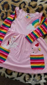 img 5 attached to Яркие хлопковые платья с цветочным и животным принтом для девочек 3-8 лет - JUXINSU