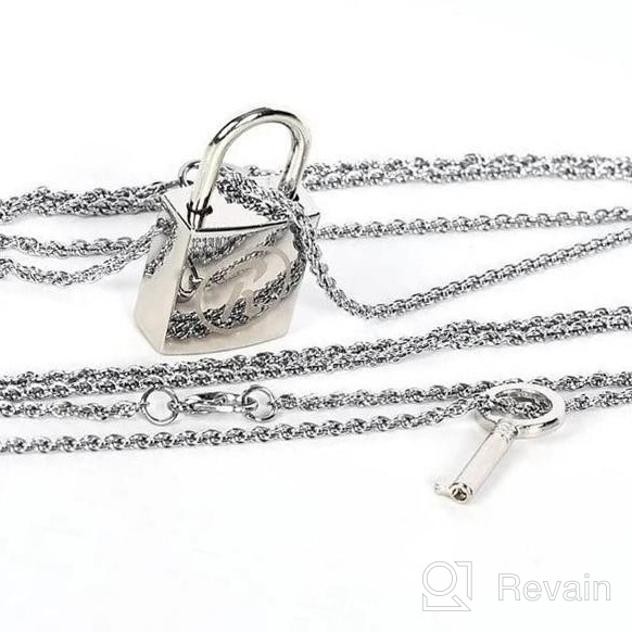 img 1 attached to 🔐 JCvCX 2 in 1 Honjo Ren Cosplay Lock Key Couple Necklace - Long Chain Lovers Necklace, Punk Style, Zinc Alloy Pendant, Openable for a Unique Charm review by David Elam