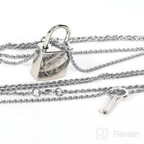 img 7 attached to 🔐 JCvCX 2 in 1 Honjo Ren Cosplay Lock Key Couple Necklace - Long Chain Lovers Necklace, Punk Style, Zinc Alloy Pendant, Openable for a Unique Charm