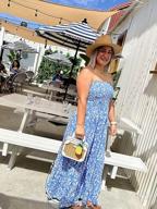 img 1 attached to Bohemian Floral Strapless Maxi Dress For Women'S Summer Beach Parties By ZESICA review by Carmen Polk