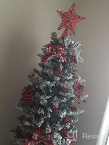 img 6 attached to CVHOMEDECO. Белая звезда на вершине дерева с теплыми белыми светодиодами и таймером для рождественских украшений и праздничного сезонного декора, 8 х 10 дюймов