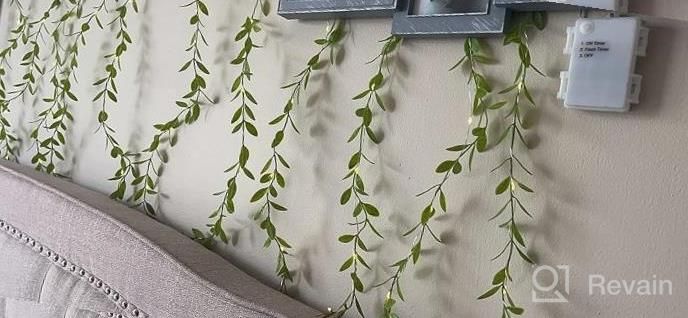 img 1 attached to 6Pcs Artificial Vines Garland With Willow Leaves - 30 Stems For Wedding Home Garden Wall Decoration review by Hugh Starr