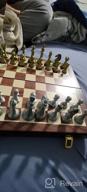 img 1 attached to Travel Metal Chess Set - Wooden Folding Board & Pieces For Adults & Kids | Fun Board Game! review by Brian Warmack