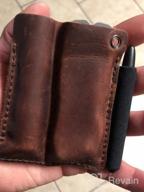 img 1 attached to Full Grain Leather EDC Pocket Organizer With Pen Loop - Ideal Pocket Slip, Knife Pouch, And Carrier For Everyday Carry Organization In Chestnut Color review by Joe Lantz