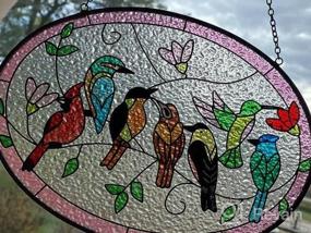 img 7 attached to Hand-Painted Double-Sided Stained Glass Ornament - Cardinal And Hummingbird Suncatcher For Window Hanging - 9.5'' X 6.7'' - Perfect Gift For Bird Lovers, Moms, Grandmas, Wives, Sisters, And Teachers