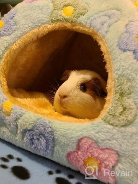 img 1 attached to Cozy Habitat Nesting Bed For Small Animals - Perfect For Guinea Pigs, Hamsters, Hedgehogs, Rats, And Chinchillas - Soft Snuggle Sack With Removable Washable Mat - Brown review by John Iverson