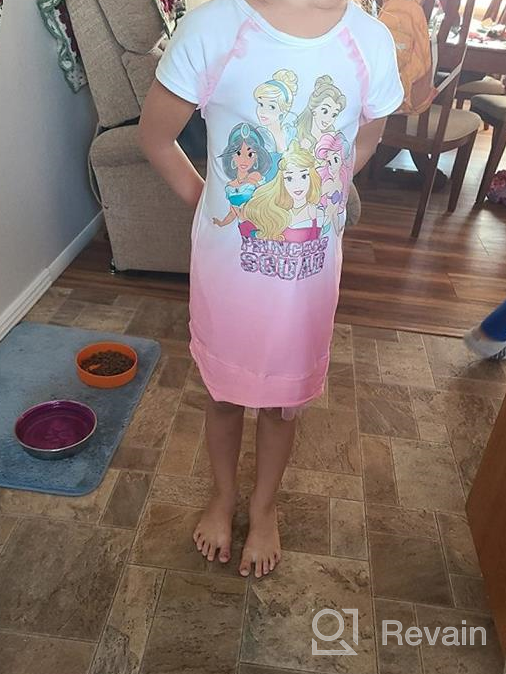 img 1 attached to 👸 Enchanting Disney Princess Squad Dress: Short Sleeve Toddler Dress for Girls review by Karen Turner