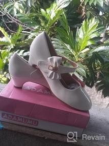 img 6 attached to 👠 ADAMUMU Girls Low Heel PU Dress Shoes for Wedding - Little Big Kids