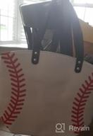img 1 attached to Women'S Canvas Baseball Tote Bag With Sports Print - Top Handle Casual Shoulder Bag For Sports, Travel, Beach - Large Utility Bag - Great Gift Idea review by Teresa Brady