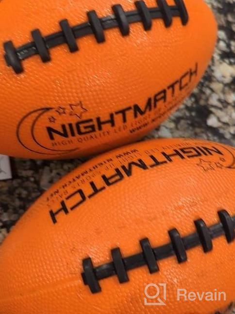 img 1 attached to NIGHTMATCH Light Up LED Football - Perfect Glow In The Dark American Football - Official Size 6 - Extra Pump And Batteries - Cool Stuff - Birthday Gifts For Boys - Waterproof Glow Football With Two LEDs review by Charles Mathews