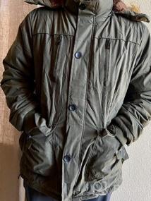 img 6 attached to Мужская теплая зимняя куртка-пуховик с капюшоном и флисовой подкладкой, анорак, ветровка