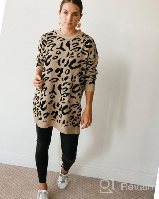 img 1 attached to ECOWISH Women'S Oversized Leopard Sweater Dress Long Sleeve Casual Camouflage Print Knitted Pullover Tunic Sweaters review by Matt Norwood