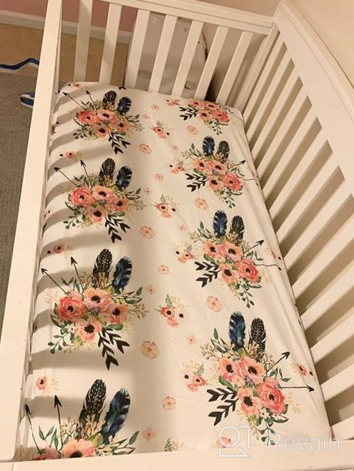 img 1 attached to Baby Floral Fitted Crib Sheet For Boy And Girl Toddler Bed Mattresses Fits Standard Crib Mattress 28X52" (Coral) review by Sal Muniz