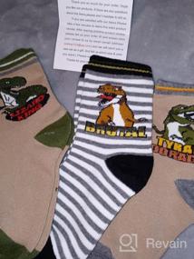 img 5 attached to Dinosaur Crew Socks for Kids - Stretch Cotton Boys' Socks