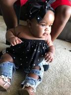img 1 attached to Adorable Baby Girl'S Polka Dot Top And Ripped Jeans Outfit With Headband review by Adam Webbie
