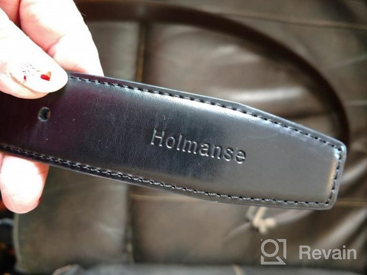 img 1 attached to Versatile Style Meets Durability with HOLMANSE Reversible Leather Black Casual review by Cameron Head