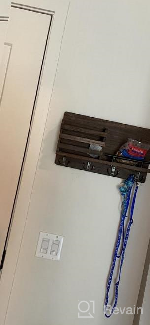 img 1 attached to Rustic Wooden Wall-Mounted Mail And Key Organizer - Decorative Mail Sorter With Key Hooks For Hallway, Entryway, Mudroom - Dark Brown Home Decor Accent Piece review by Shane Hartford